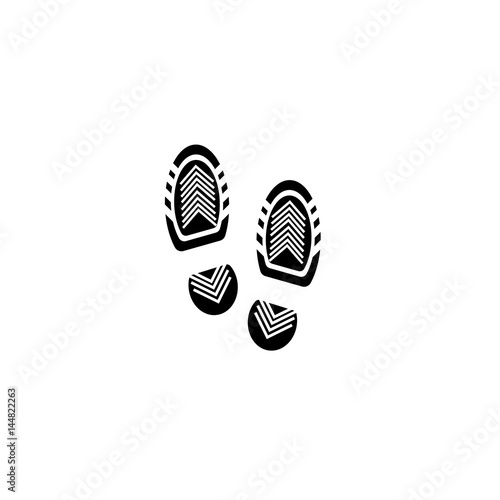 Pictogram traces of shoes icon. Black icon on white background.