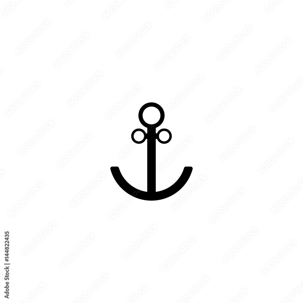 Pictogram anchor icon. Black icon on white background. Pictogram anchor icon. Black icon on white background.