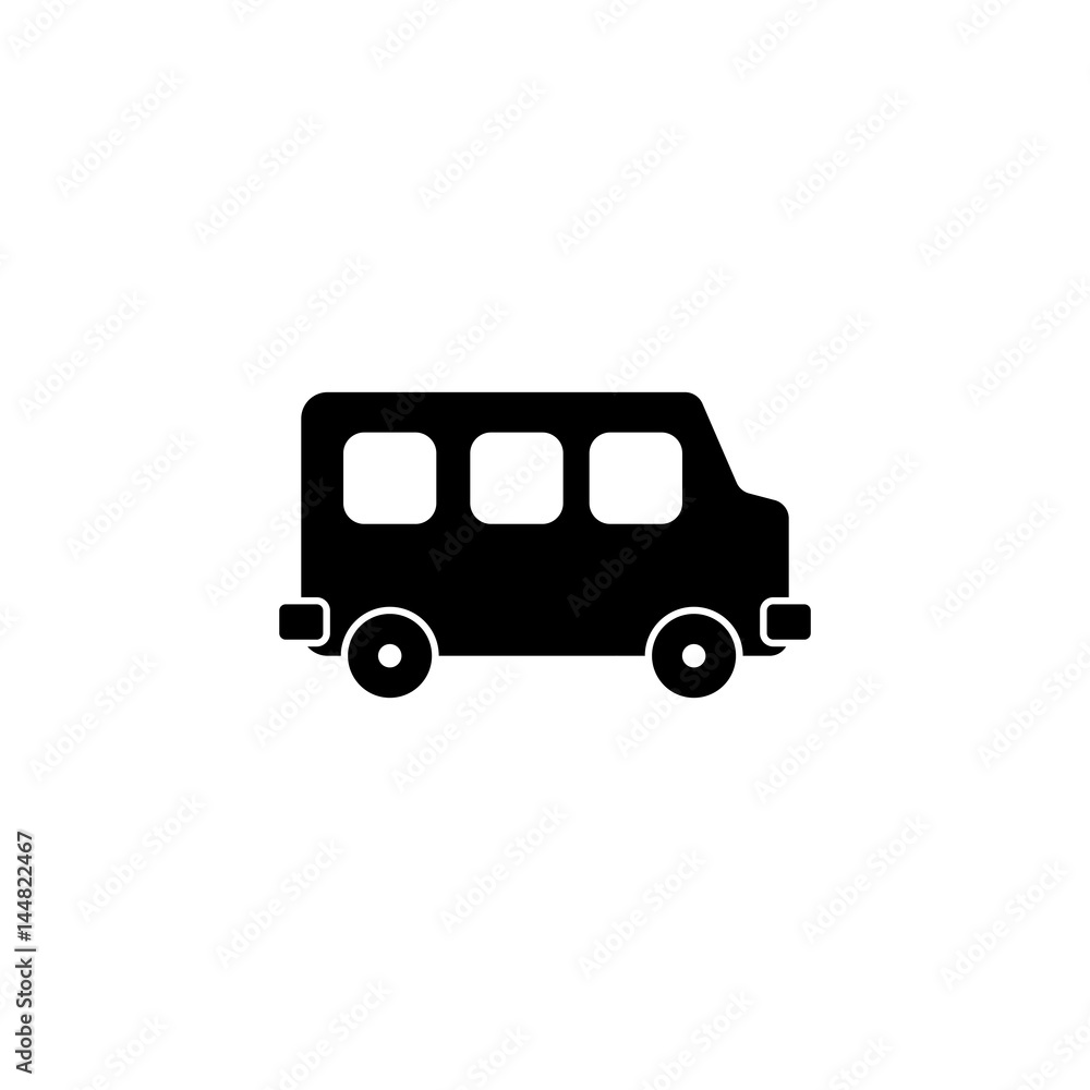 Pictogram bus icon. Black icon on white background.