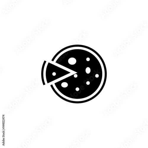 Pictogram pizza icon. Black icon on white background.