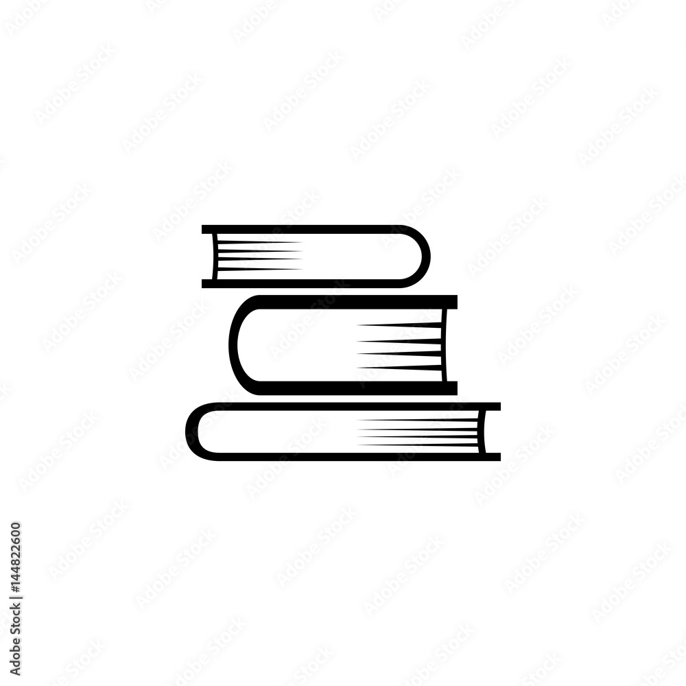 Pictogram books icon. Black icon on white background. Pictogram books icon. Black icon on white background.