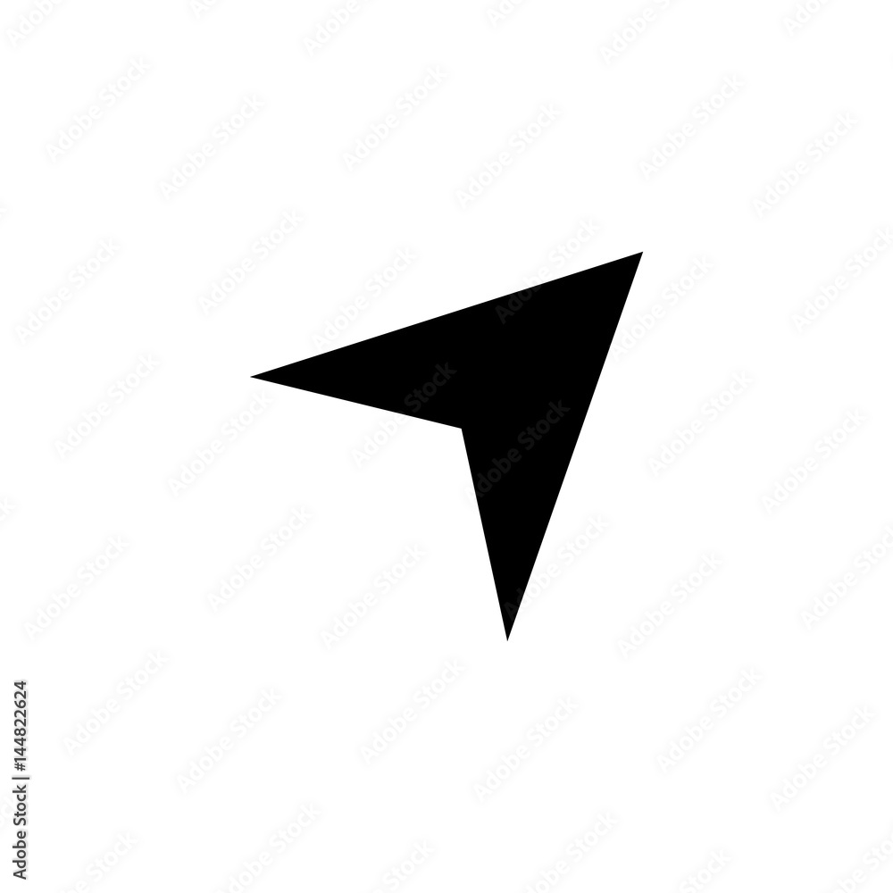 Pictogram navigation arrow icon. Black icon on white background. Pictogram navigation arrow icon. Black icon on white background.