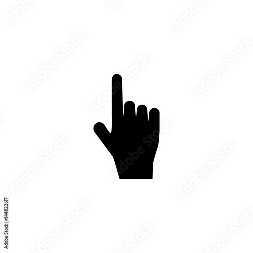 Pictogram hand with finger icon. Black icon on white background.