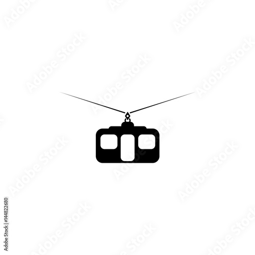 Pictogram cable car line icon. Black icon on white background.