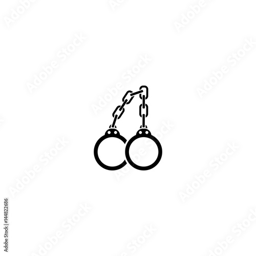 Pictogram handcuffs icon. Black icon on white background.