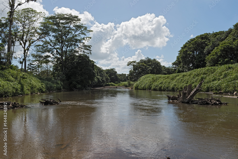 The Tortuguero River in the north east of Costa Rica