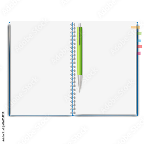 realistic notebook, exercise book , vector illustration