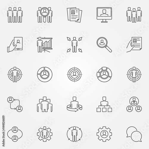 Human resources icons set