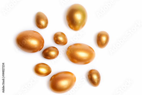 traditional eggs painted in golden color