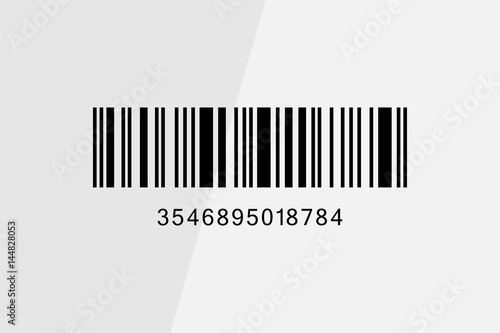 Realistic Barcode icon isolated photo