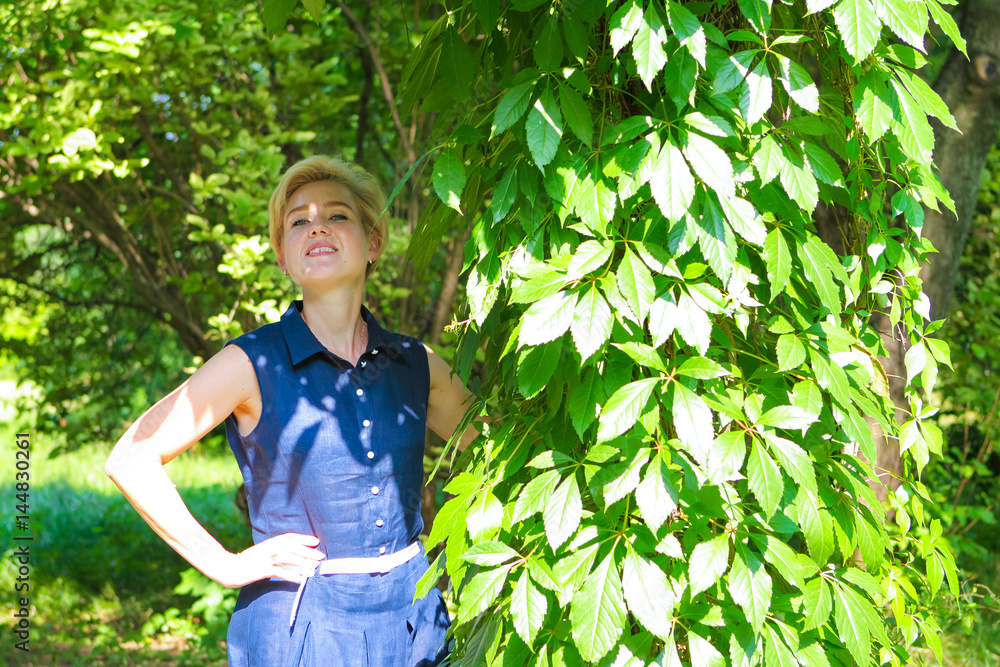 Laughing woman in the garden Laughing woman in the garden