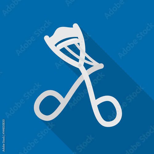 Eyelash curler icon in flat style isolated on white background. Hairdressery symbol stock vector illustration.