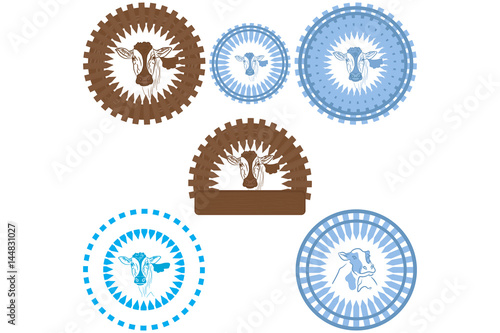 Milk labels vector set.
