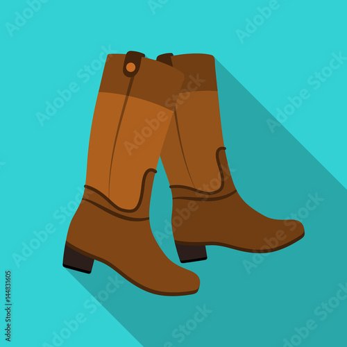 Jockey's high boots icon in flat style isolated on white background. Hippodrome and horse symbol stock vector illustration.