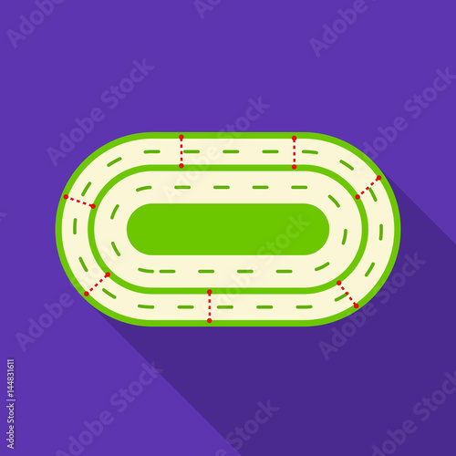 Hippodrome icon in flat style isolated on white background. Hippodrome and horse symbol stock vector illustration.
