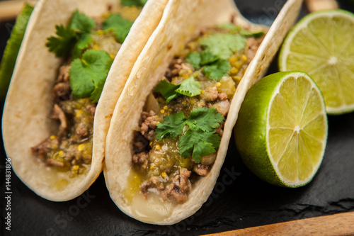 Mexican tacos with beef