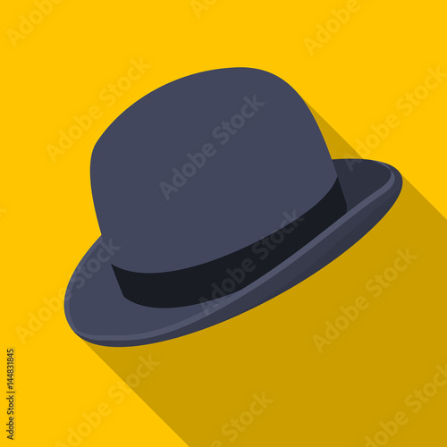 Bowler hat icon in flat style isolated on white background. Hipster style symbol stock vector illustration.