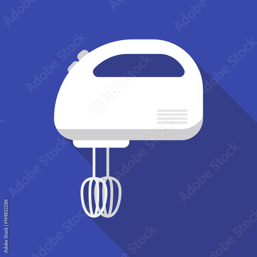 Mixer icon in flat style isolated on white background. Household appliance symbol stock vector illustration.