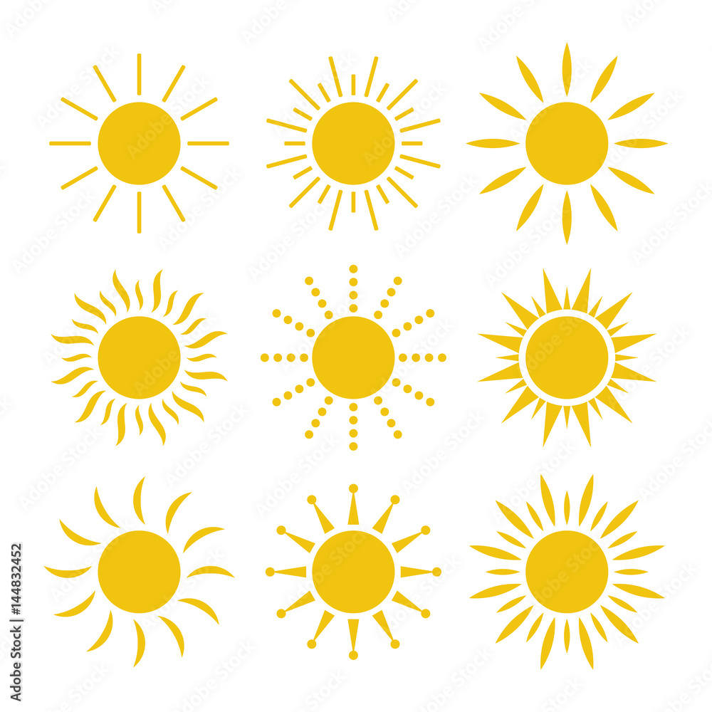 Sun icon set Sun icon set