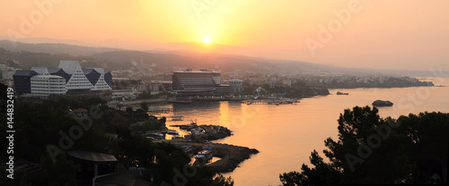 Sunrise on the coast of Alanya. Turkey. Antalya