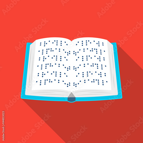 Book written in braille icon in flat style isolated on white background. Interpreter and translator symbol stock vector illustration.