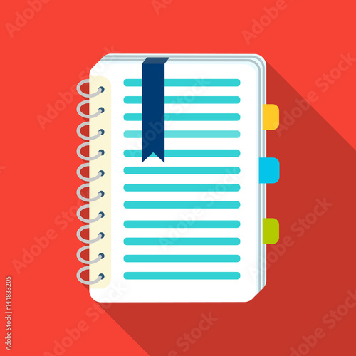 Personal dictionary icon in flat style isolated on white background. Interpreter and translator symbol stock vector illustration.