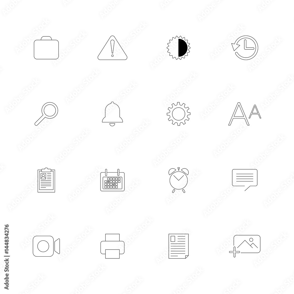 Set of 16 universal icons