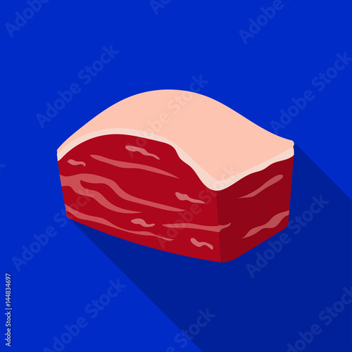 Pork belly icon in flat style isolated on white background. Meats symbol stock vector illustration