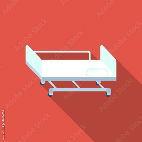 Hospital gurney icon flat. Single medicine icon from the big medical, healthcare flat.