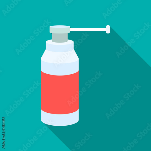 Throat spray icon flat. Single medicine icon from the big medical, healthcare flat.