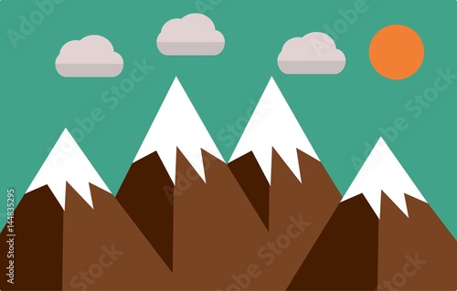 Landscape - mountains flat style.