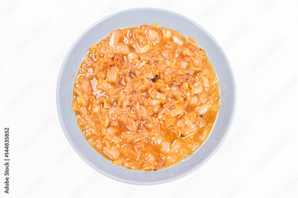 Onion soup on a white background Onion soup on a white background