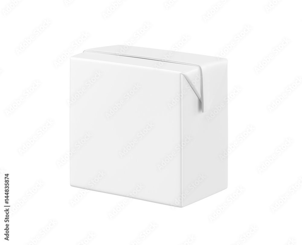 White blank milk box isolated on white background, 3D rendering White blank milk box isolated on white background, 3D rendering