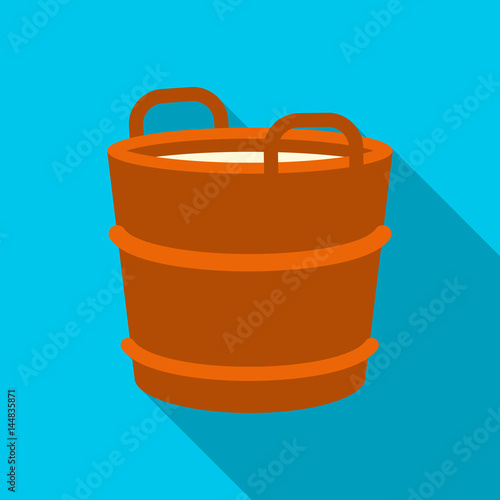 Milk bucket icon flat. Single bio, eco, organic product icon from the big milk flat.