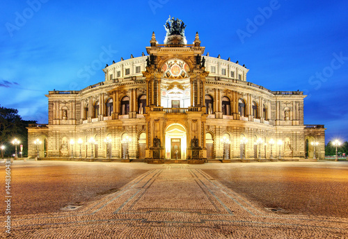 Semperoper opera building at night in Dresden