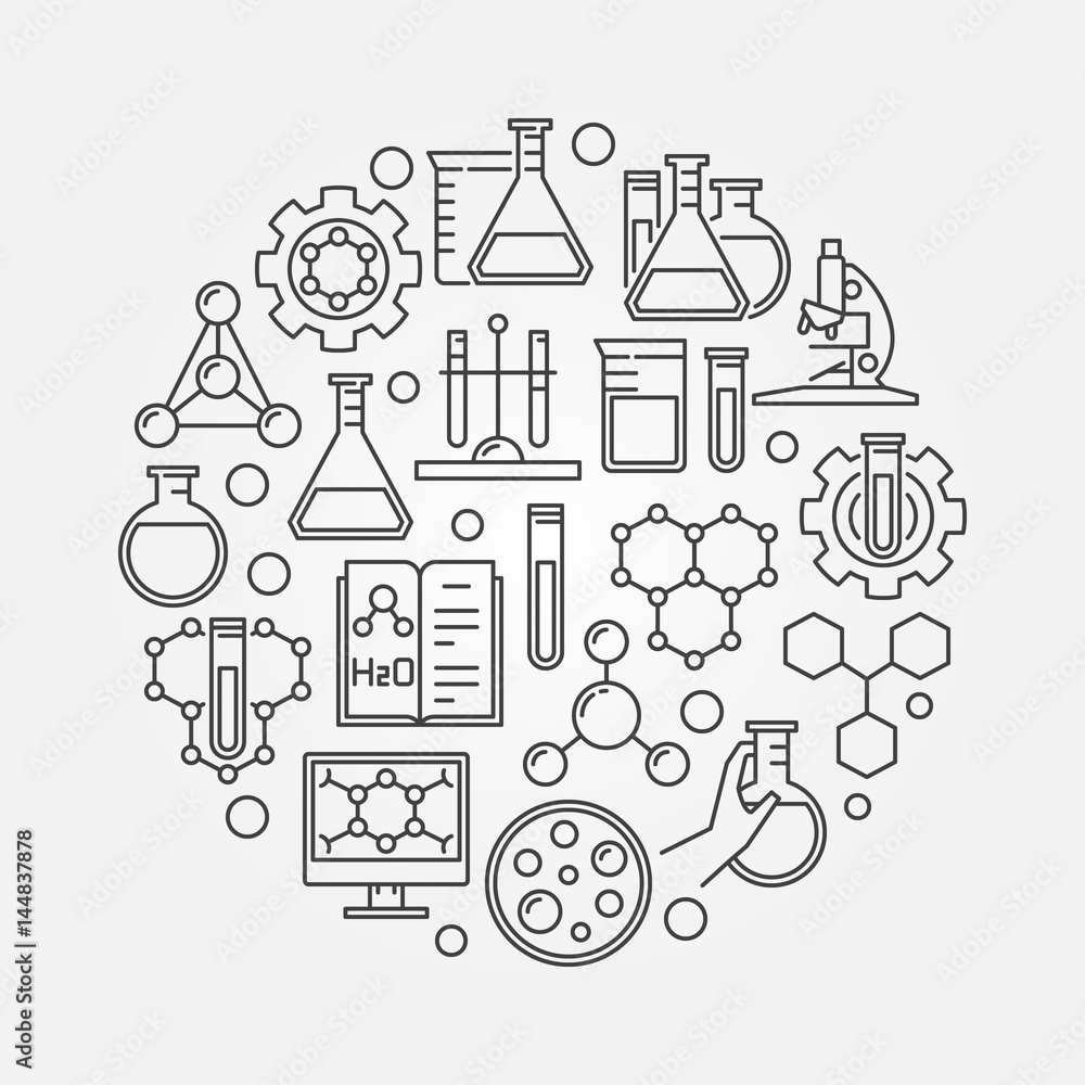 Education and chemistry circular symbol Education and chemistry circular symbol
