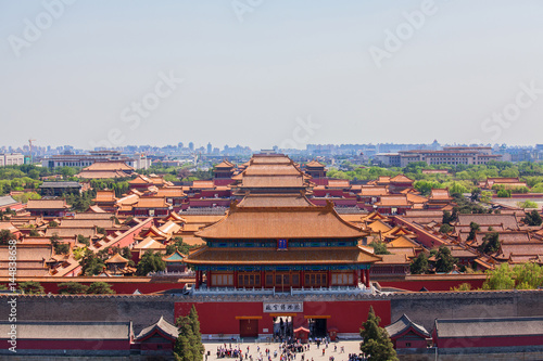 Aerial view of north gate of the Forbidden City
