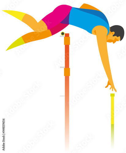 young athlete pole vaulter has overcome the bar at a record high