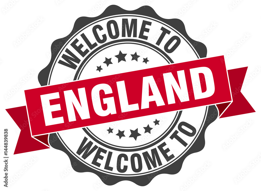Obraz premium England round ribbon seal
