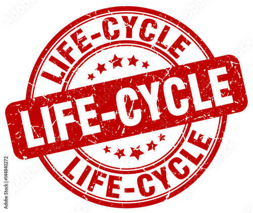 life-cycle red grunge stamp