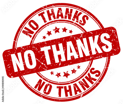 no thanks red grunge round vintage rubber stamp
