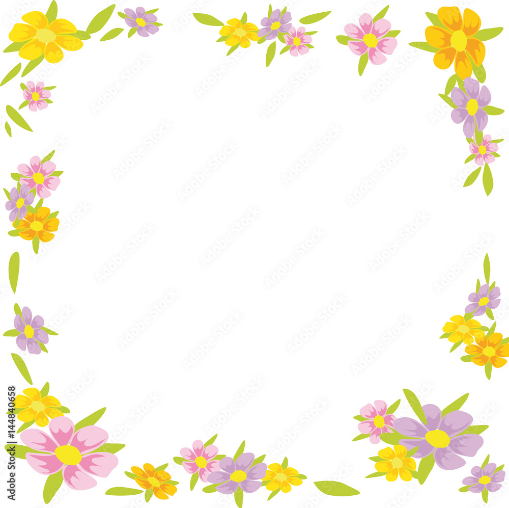 flower frame background - vector illustration