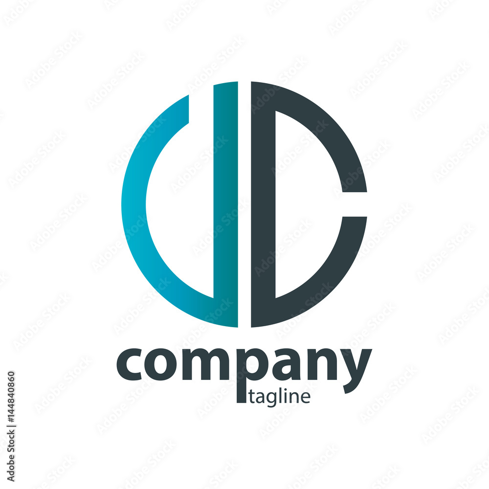 Initial Letter UC VC With Linked Circle Logo Initial Letter UC VC With Linked Circle Logo