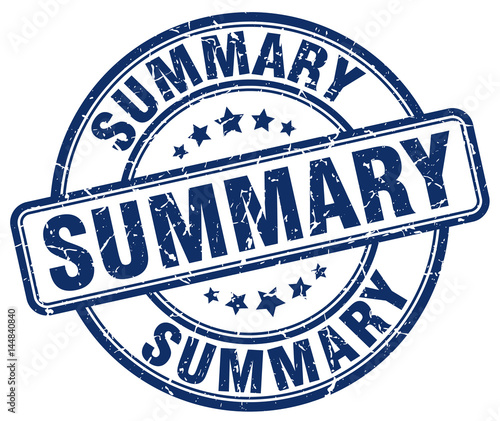 summary blue grunge round vintage rubber stamp