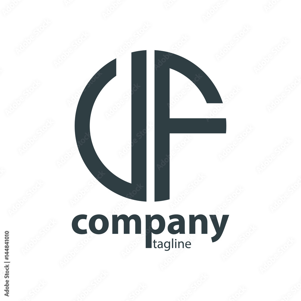 Initial Letter UF VF With Linked Circle Logo Initial Letter UF VF With Linked Circle Logo