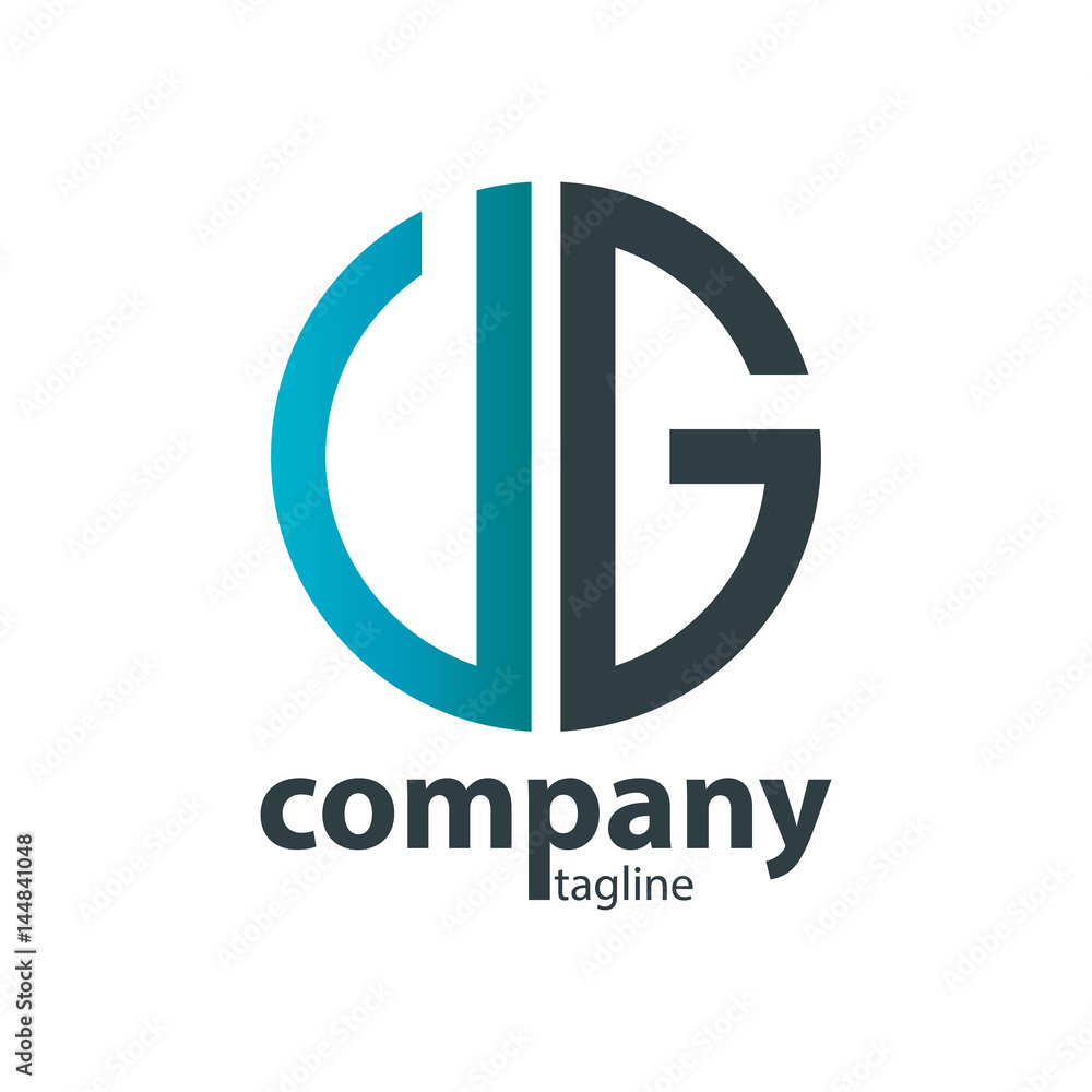 Obraz premium Initial Letter UG VG With Linked Circle Logo