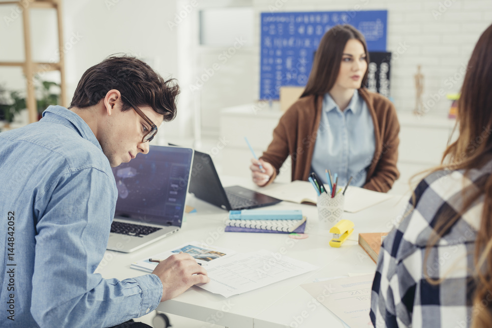 Fototapeta premium College Students Studying Together