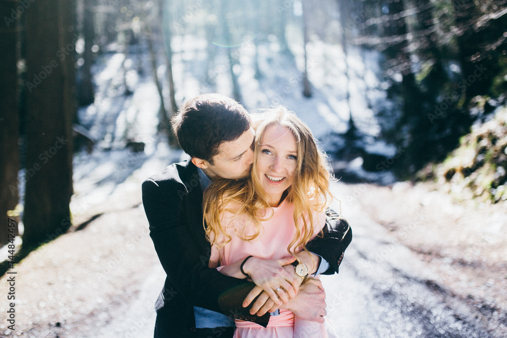 Fototapeta premium Happy couple in the forest