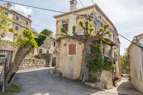 Traditional Karst stone house in small slovenian village of Stanjel in Primorska region