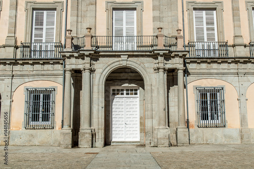 front of the royal palace of la Granja of San Ildefonso in Segovia, Spain.